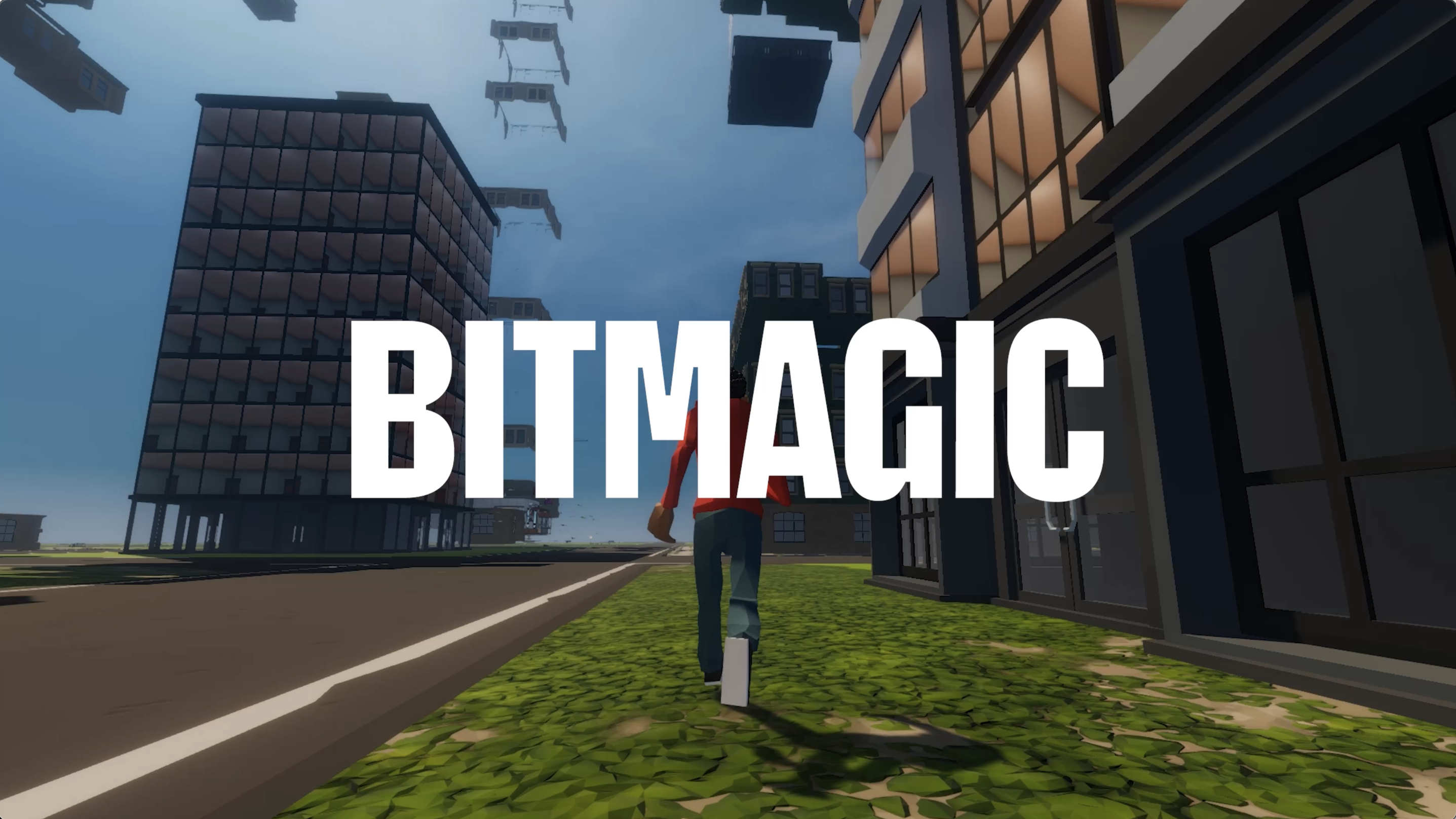 Bitmagic logo displayed on a game background, symbolizing innovation and creativity in game development.